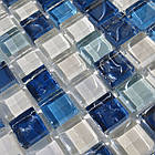 Мікс блакитна із синім скляна мозаїка Vivacer DAF6, фото 4