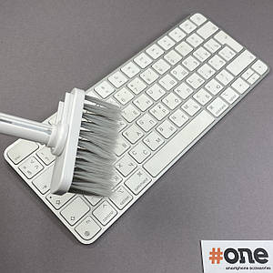 Багатофункціональна щітка для чищення клавіатури роз'ємів телефону для кейсу навушників 5 в 1 біла