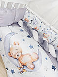 Набір ліжка в ліжечко для новонароджених із косою, оборки коса, фото 7