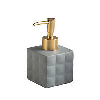 Дозатор для жидкого мыла керамический, диспенсер для ванной комнаты и кухни Серый TS