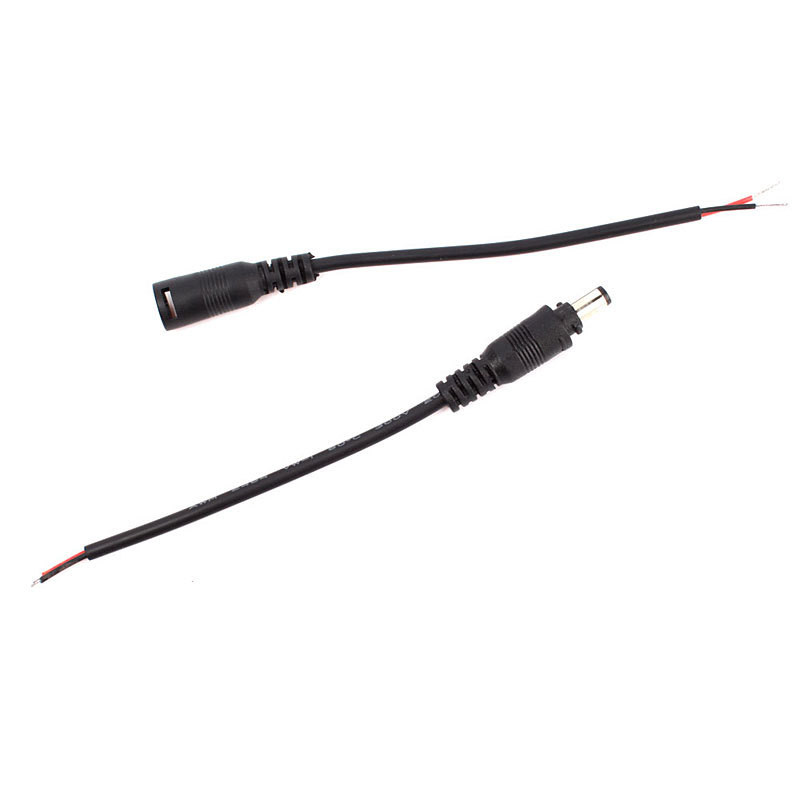 Комплект штекерів живлення DC power jack 2.1*5.5mm з фіксатором папа-мама