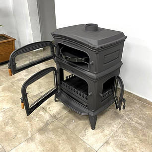 Чавунна піч Flame Stove Altara Premium з духовкою та боковою дверкою, фото 3