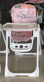 Стільчик M 5673-8 для годування, 5 кроп, екошкіра, рожевий