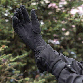 Рукавички Pobedov Gloves Suede чорні із сенсорним відгуком, фото 2