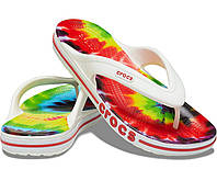 Crocs Bayaband Tie-Dye Mania Flip оригинал США M10 43-44 (28 см) вьетнамки шлепки  крокс original вьєтнамки