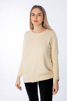 Светр жіночий теплий подовжений молочний 109307 (2000000087894)