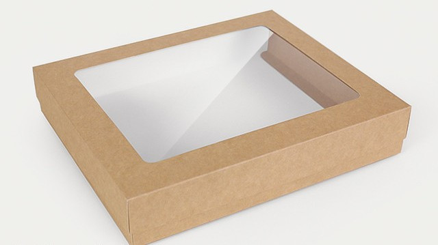 Коробка "Топ" М0009-о7 крафт з вікном, розмір: 280*230*50 мм