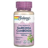 Solaray, экстракт плодов гарцинии камбоджийской, 500 мг, 60 капсул