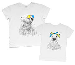 Футболки "Білі Ведмеді", комплект. Парний одяг для закоханих