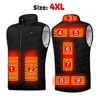 Жилет с подогревом, размер 4XL, от PowerBank (USB-кабель), 9 зон подогрева жилетка с подогревом