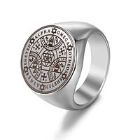 Енохианское кольцо-талисман из нержавеющей стали Сигила Тайна Вселенной Серебристый Dawapara