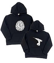 Набори 2х толстовок "Мозок та дриль". парний одяг