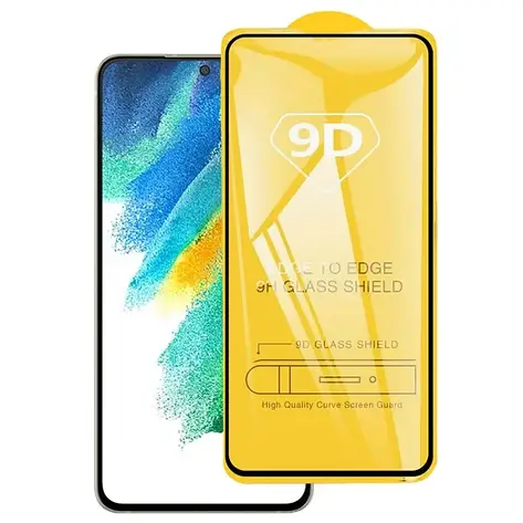 Захисне скло 9D для Samsung S21 FE Black, фото 1