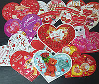 Набор двойных открыток ко дню Святого Валентина - 12 шт (16 см х 12 см)