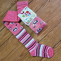Колготи для дівчинки "Серця", зріст 104-110, колір кораловий