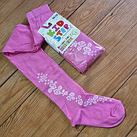 Колготи для дівчинки "Квіти", зріст 104-110, колір рожевий
