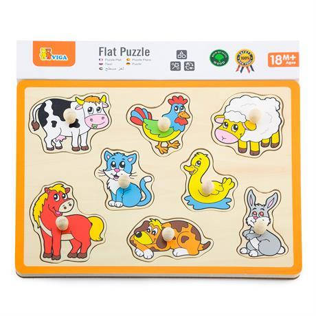 Дерев'яна рамка-вкладиш Viga Toys Домашні тварини (50017), фото 1