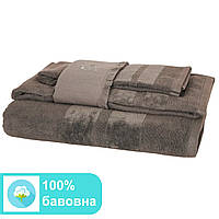 Полотенце банное махровое PHP Joy Castoro 100x150 см коричнево-серое, Мягкое полотенце 100% хлопок