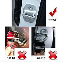 Накладка на дверний замок з емблемою AMG Mercedes-Benz (Мерседес) Комплект 4 шт - Червоні, фото 5