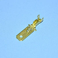 Клемма ножевая штекер (M) 6.3мм 2-2.5мм.кв латунная с фиксатором 40-1002, 100шт
