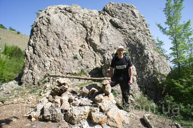 Артіль Банна . лазня в горах, піч паровоз