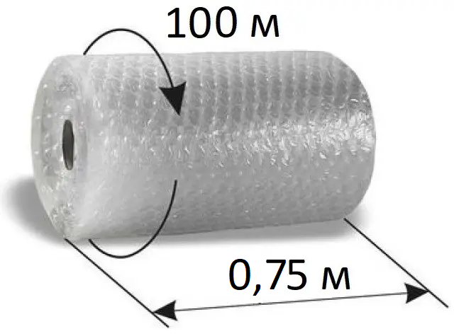 Повітряно-бульбашкова плівка 75 см х 100 м.п. х 65 мк