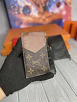 Маленький кошелек визитница Луи Виттон коричневый бумажник монограм Louis Vuitton