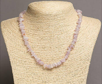 Намисто з натурального каменю Кунцит крихта 8х3мм+- L-46-49см+-