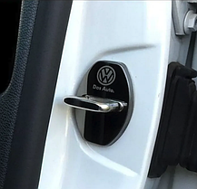 Накладка на дверний замок з емблемою VW Volkswagen (Фольцваген) Комплект 4 шт Чорний металик, фото 5