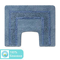 Коврик для туалета PHP Melissa Mirto 40х50 см синий, мягкий гипоаллергенный туалетный коврик под унитаз