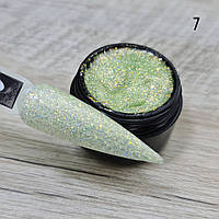 Гель глиттерный для ногтей Saga Glitter Opal № 7, 8 мл