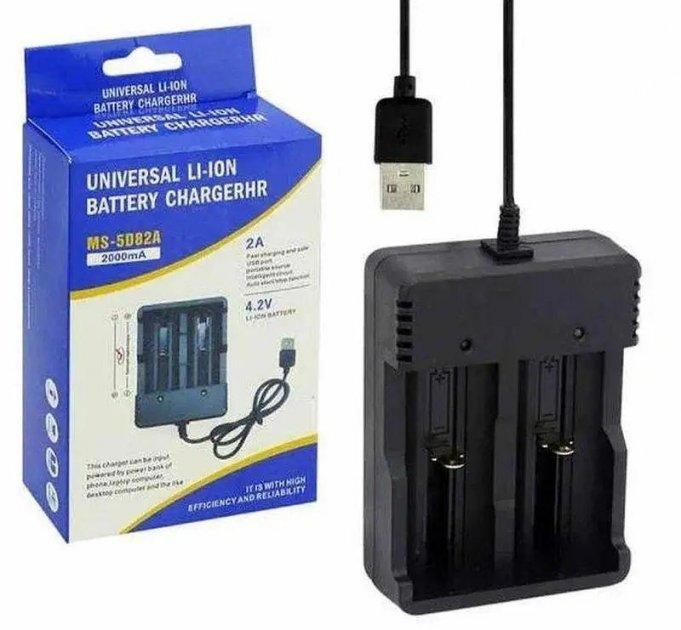 Зарядний пристрій для акумуляторів USB Li-ion Charger MS-5D82A 4.2V/2A з 2 слотами