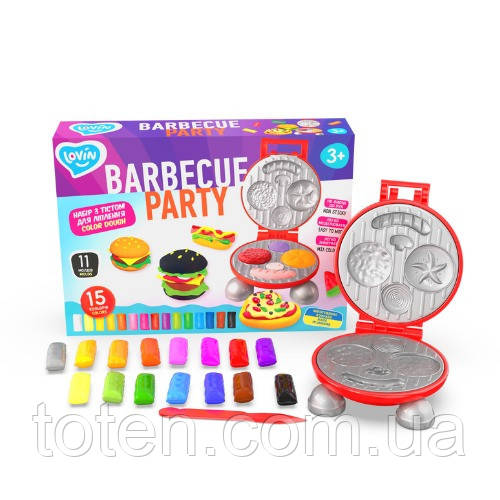 Набір для креативної творчості з тістом "Barbecue Party" TM Lovin 41194, 15 кольорів топ