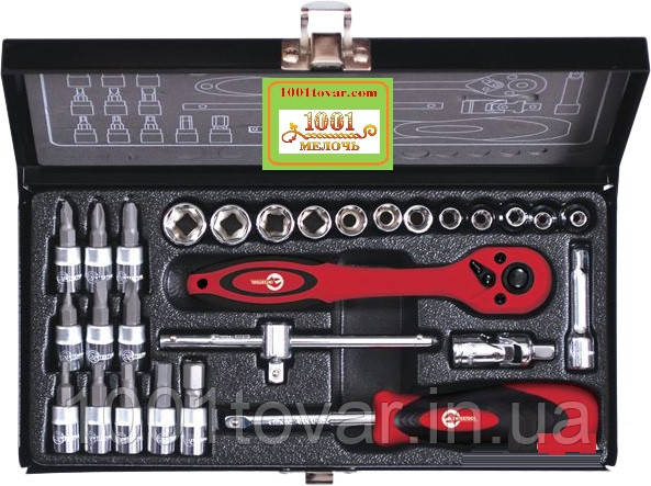 Набір інструменту Intertool ET-6028 1/4" 28 од (гол. 4-13 мм, біти 11 од.), фото 1