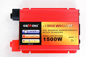 Інвертор перетворювач напруги CIEMANS 12-220V 1500W Power Inverter, фото 1