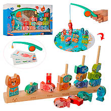 Дерев'яна розвиваюча іграшка "Математична магнітна рибалка" арт. C 60888