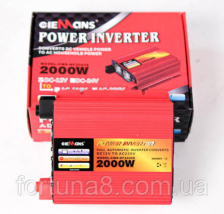Инвертор преобразователь CIEMANS 12-220V 2000W Power Inverter, фото 1