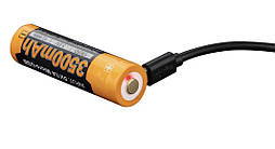 Аккумулятор 18650 Fenix 3500 mAh ARB-L18-3500U micro usb зарядка, фото 3