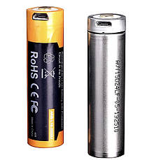 Аккумулятор 18650 Fenix 3500 mAh ARB-L18-3500U micro usb зарядка, фото 2