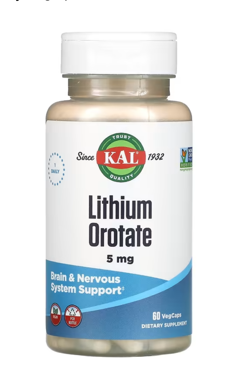 KAL Lithium Orotate 5 mg 60 veg caps