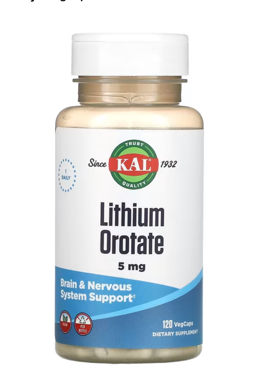 KAL Lithium Orotate 5 mg 120 veg caps