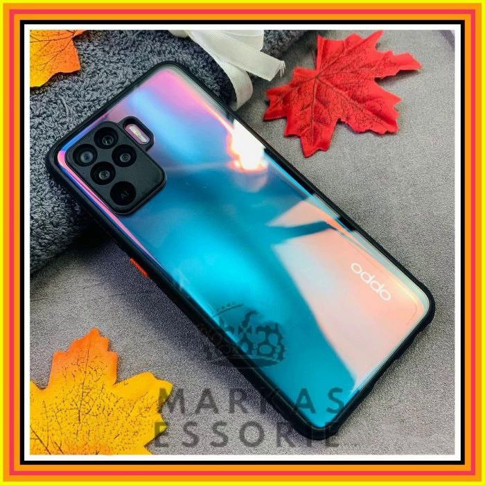 Протиударний чохол бампер для Oppo Reno 5 Lite чорний прозорий захист камери