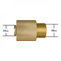 Переходник М22х1.5 из штуцера 15мм на штуцер 14мм