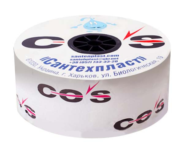 Крапельна стрічка COS 500 метрів емітерна, 30 см між крапельницями. Сантехпласт (Santehplast)