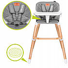 Стілець для годування Lionelo KOEN GREY STONE, трансформер, 5-точкові ремені безпеки, фото 7