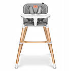 Стілець для годування Lionelo KOEN GREY STONE, трансформер, 5-точкові ремені безпеки, фото 10