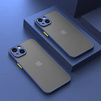 Матовий протиударний чохол для iPhone 14 Plus синій бампер