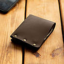 Шкіряний коричневий гаманець NORB з натуральної телячої шкіри на заклепках з фіксацією на кнопці ручної роботи, фото 8