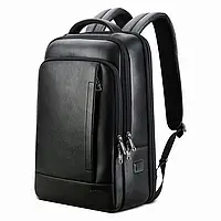 Рюкзак из натуральной кожи большой мужской, городской для ноутбука 15.6 с USB портом, бренд BOPAI (оригинал) -