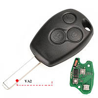 Ключ із платою Renault Opel 3 кнопки 433Mhz, чип ID46 лезо VA2